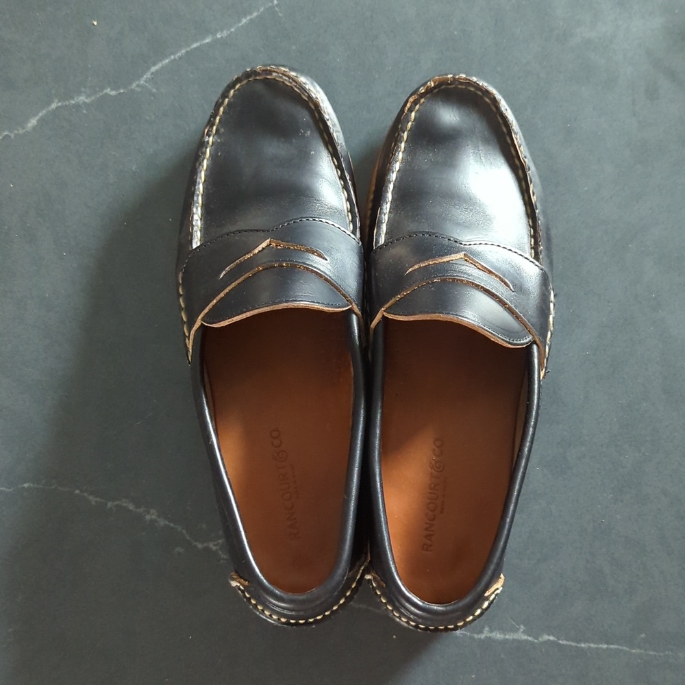 Rancourt & Co. Black Leather Pinch Penny Loafers - 10 D - Picture 5 of 11